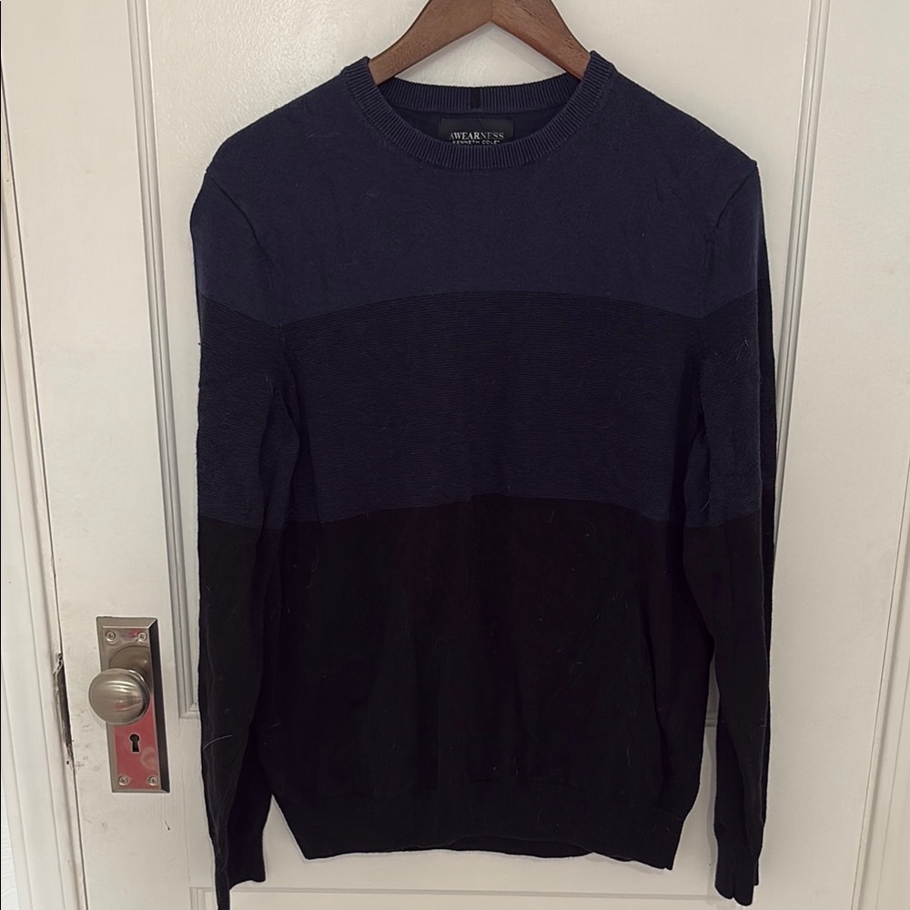 Kenneth Cole Crewneck Sweaters in Blue and Black